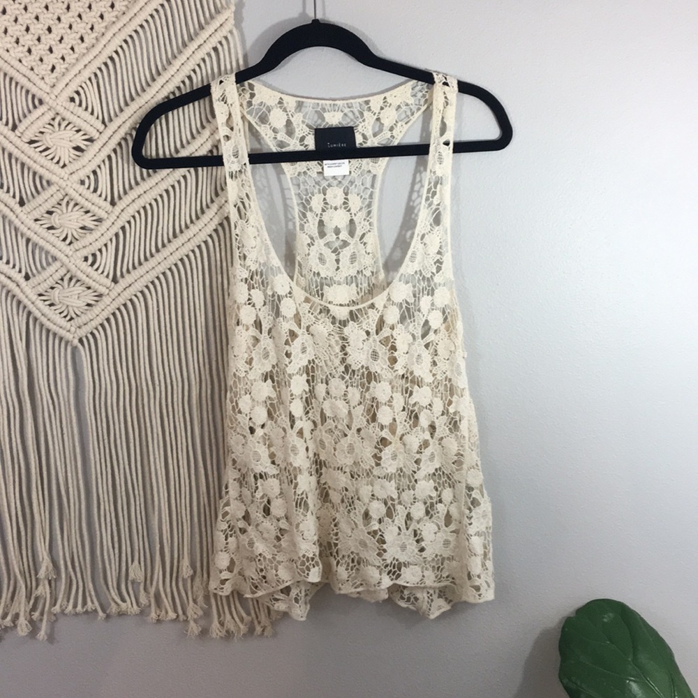 Lumeière crochet racer back tank top S
